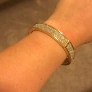 Clip on silver sparkly wrapped in gold bracelet